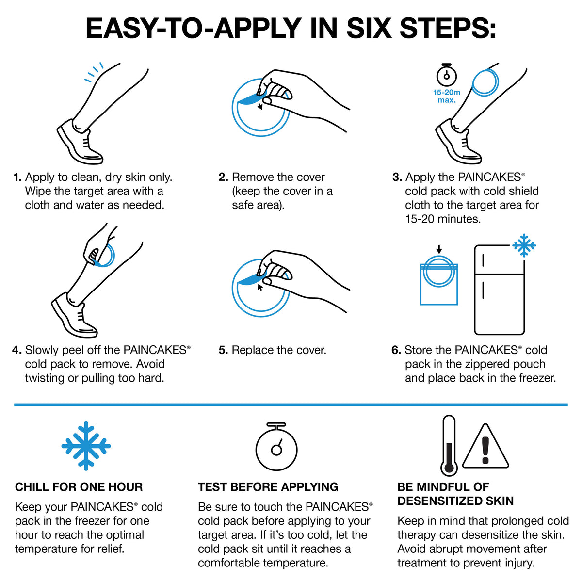 PAINCAKES®Wrap - 10" Cold Pack - Easy-to-apply in six steps